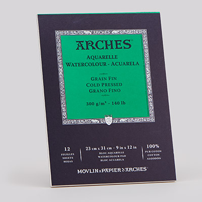 Arches® Aquarell・fein gekörnt・naturweiß 
