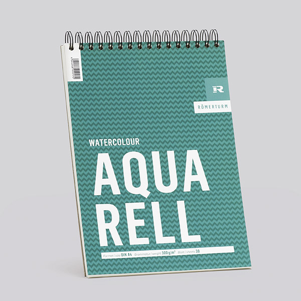 Römerturm Aquarell Block "Classic Line"・rau・weiß 