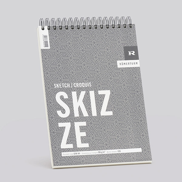 Römerturm Skizze "Classic Line"・leicht rau・naturweiß 