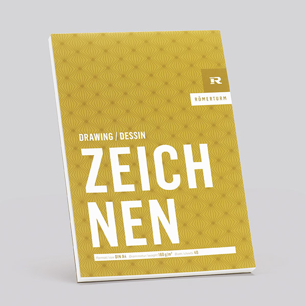 Römerturm Zeichnen "Classic Line"・leicht rau・hellweiß 