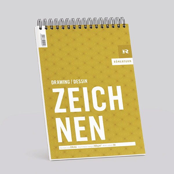 Römerturm Zeichnen "Classic Line"・leicht rau・hellweiß 